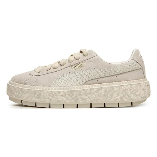 PUMA Platform Skateboarding Shoes Women's Low-top Off White