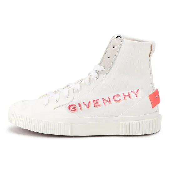 Givenchy Canvas Shoes Women's High Top White/Red