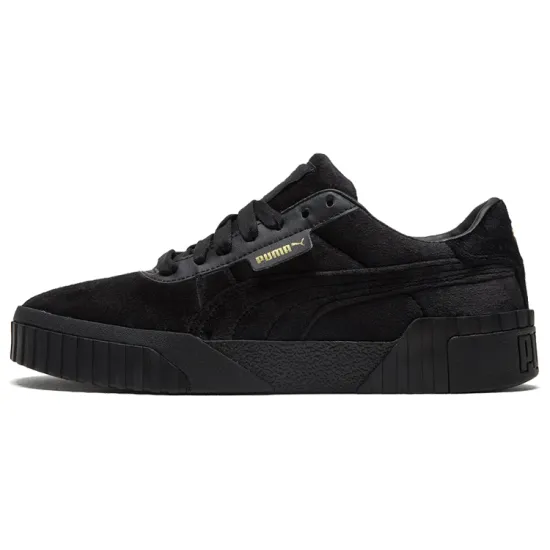 PUMA Cali Series Skateboarding Shoes Women's Low-top Black/Gold