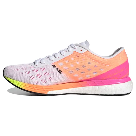 Adidas Adizero Boston 9 White Screaming Pink Women's