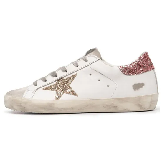 Golden Goose Super Star Stylish Skateboarding Shoes Women's White Pink