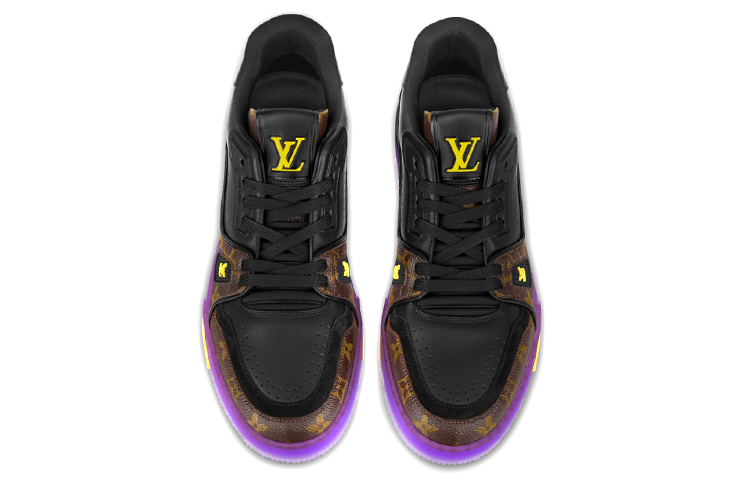 LOUIS VUITTON X Lakers Lv Trainers Brown Monogram With Black
