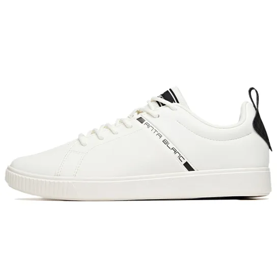 ANTA Skateboard Shoes Men Low-Top Ivory White/Black
