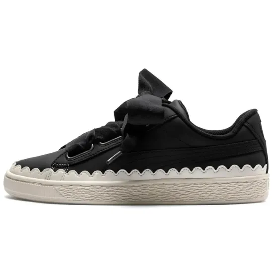 Puma Basket Series Skateboarding Shoes Women's Low-top Black