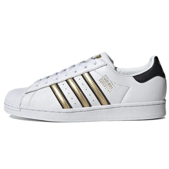 Adidas Originals Superstar Skateboard Shoes Unisex Low-top White/Gold