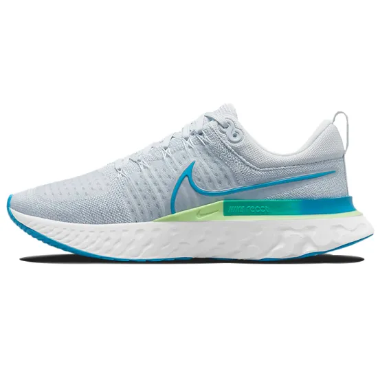Nike React Infinity Run Flyknit 2 Pure Platinum Emerald Laser Blue