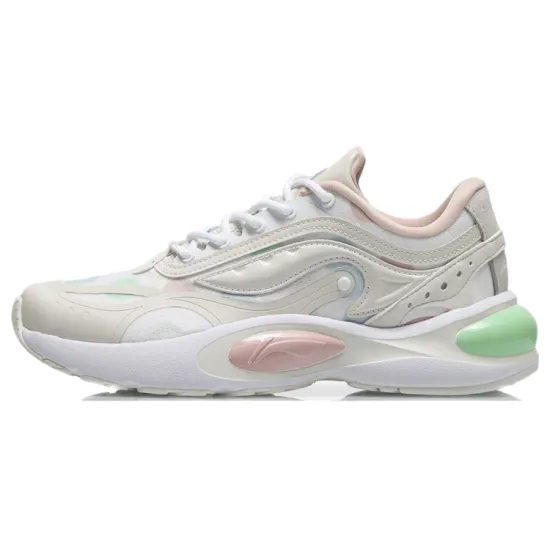 LINING V8 Running Shoes Women's Low-Top Standard White/Pearl White/Green/Pink