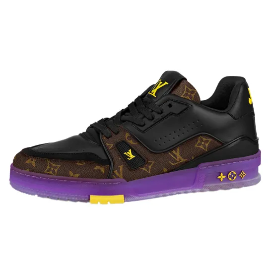 LOUIS VUITTON X Lakers Lv Trainers 'Brown Monogram With Black Purple'