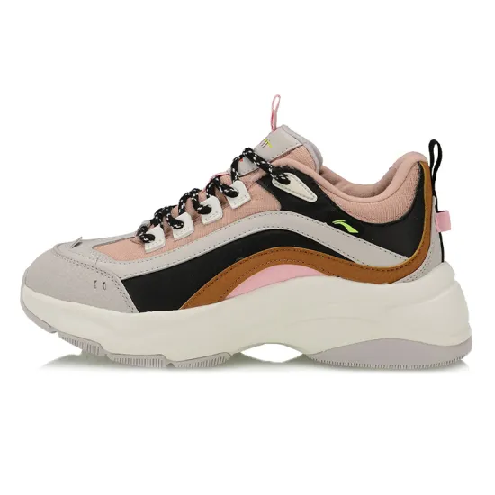 LINING Aurora WindWalker Chunky Sneakers Women's Low-Top Black Gray/Brown