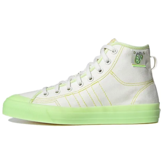Adidas Originals NIZZA Series Skateboard Shoes Unisex High-top Rice / Yellow Green