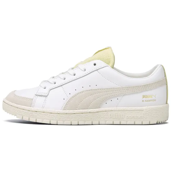 Puma Ralph Sampson Skateboarding Shoes Women's Low-top White/Yellow