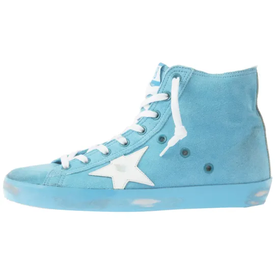 Golden Goose Francy Skateboard Shoes Women's High-Top Lake Blue