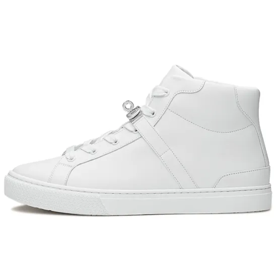 HERMES Daydream Skateboard Shoes Women's High-Top White Silver Color