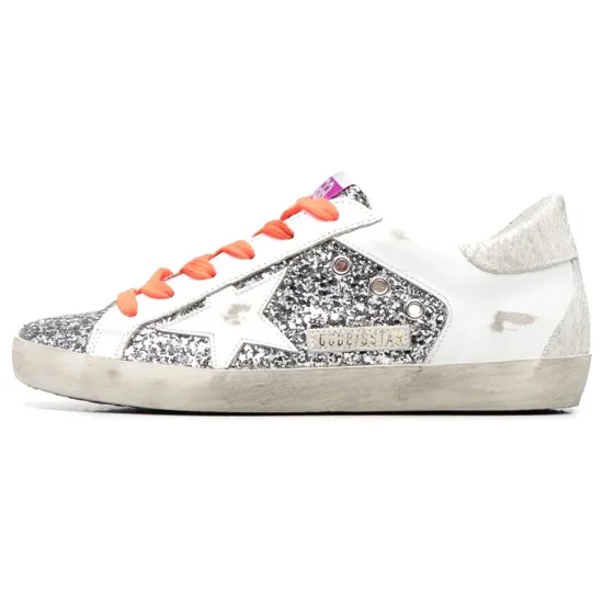 Golden Goose Super-Star Stylish Skateboarding Shoes Women's White Silver