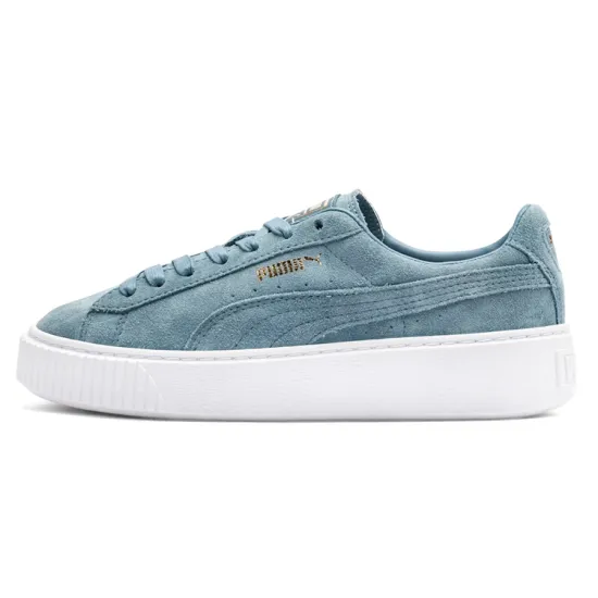 Puma Suede Skateboarding Shoes Women's Low-top Blue