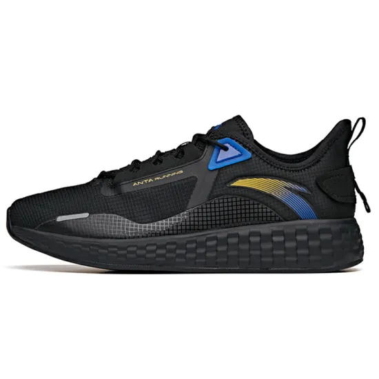 ANTA Running Shoes Men Low-Top Black/Royal Blue