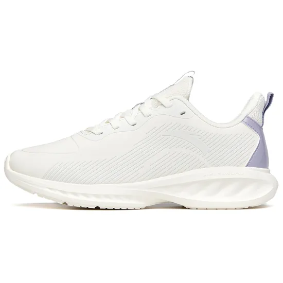 ANTA Running Shoes Women's Low-Top Ivory White/Mulberry Purple