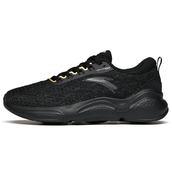 Anta Cushioned Slip-Resistant Abrasion-Resistant Low-Top Running Shoes Men's Black