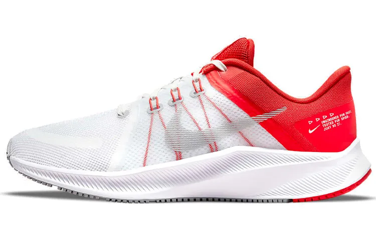 Nike Quest 4 Cushioning Breathable Lightweight Low top Training City Commuting Running Shoes Men's White Red