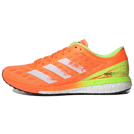 Adidas Adizero Boston 9 Running Shoes Unisex Low-top Orange/Green