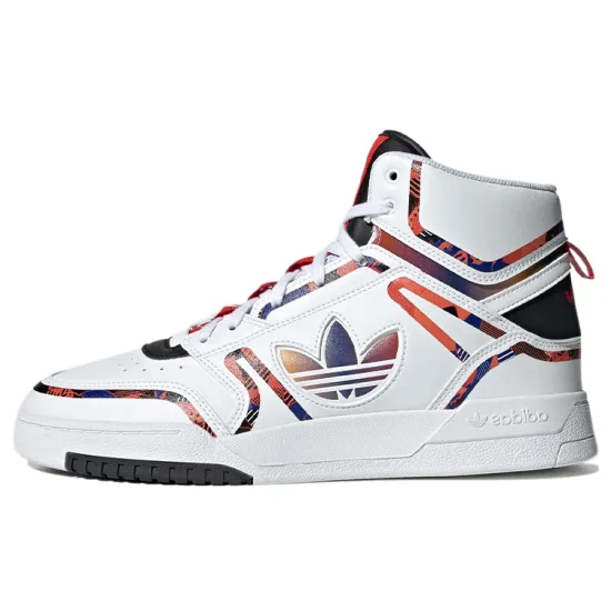 Adidas Originals Drop Step Skateboard Shoes Unisex High-top White/Red/Black