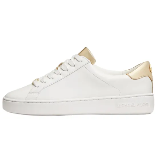 MICHAEL KORS Stylish Skateboarding Shoes Women's White Gold