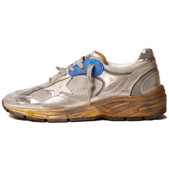 Golden Goose Dad-Star Lifestyle Shoes Men Low-top Silver/brown