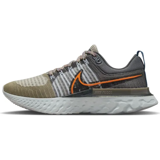 Nike React Infinity Run Flyknit 2 Light Bone Grey Orange