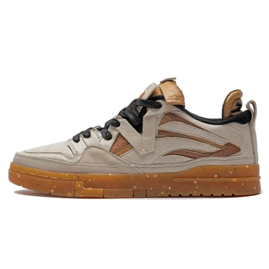 LINING Wei Wu PRO Skateboard Shoes Women's Low-Top Khaki/Brown