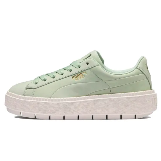 Puma Platform Trace Skateboarding Shoes Women's Low-top Mint Green