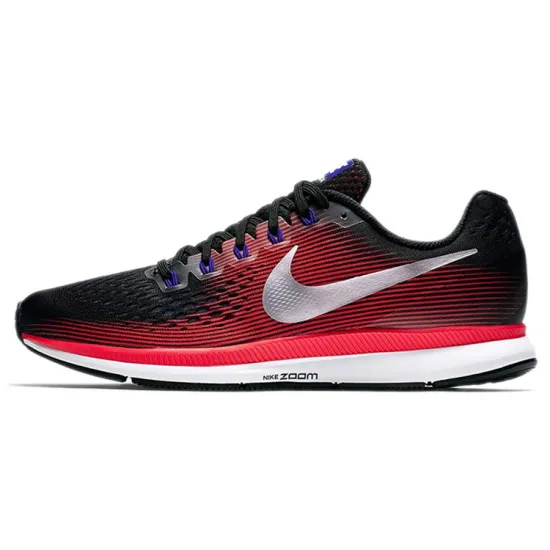 Nike Air Zoom Pegasus 34 Black Metallic Silver-Bright Crimson