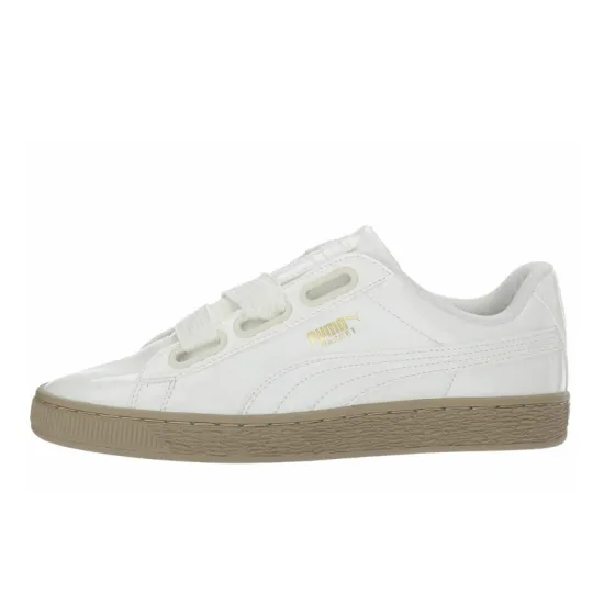 Puma Basket Series Skateboarding Shoes Women's Low-top Milk White