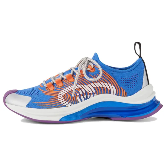 GUCCI RUN Casual Shoes Women's Low-Top Blue Orange