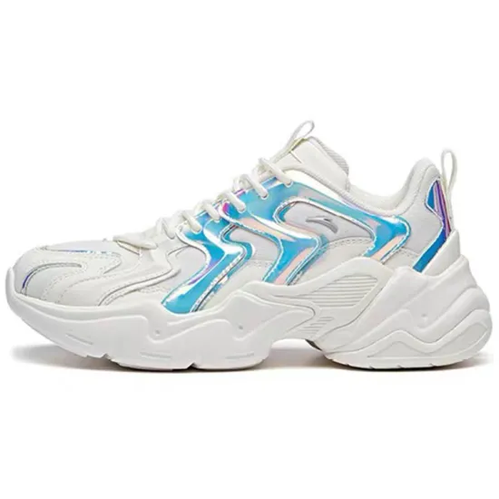 ANTA Chunky Sneakers Women's Low-Top Ivory White/Blue