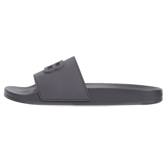 Balenciaga Pool Slides 3D Bb Logo Dark Grey