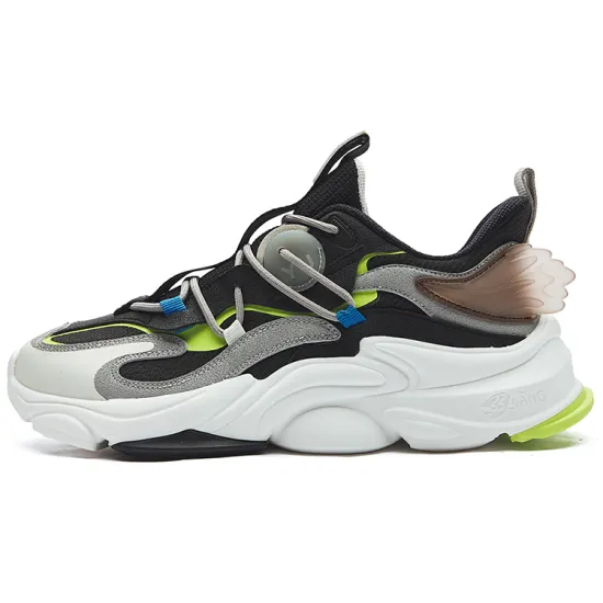 Erke Casual Shoes Men Low Top Jet Black/Sour Orange Green