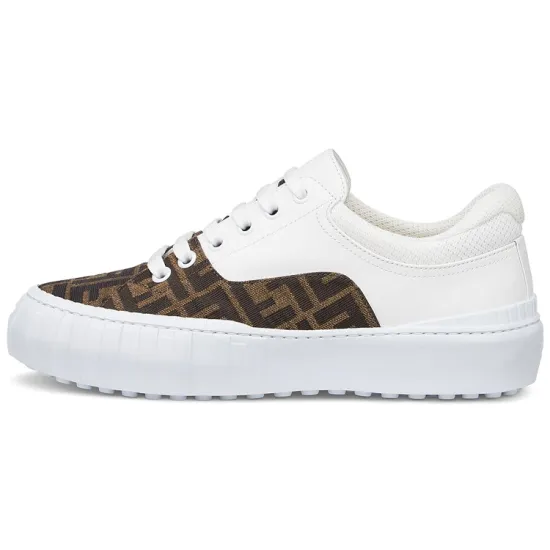 FENDI Force Lace-Up Sneaker 'White Brown'