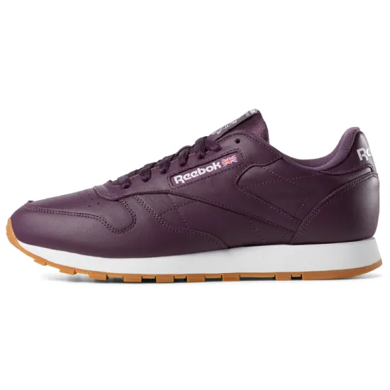 Reebok Classic Leather Running Shoes Men Low-top Grape Purple