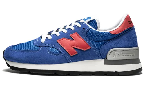 New Balance NB 990 V1 American made mesh suede low top marathon running shoes men's blue red