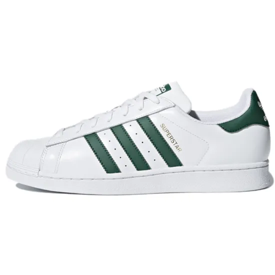 Adidas Originals Superstar Series Skateboard Shoes Men Low-top White/Dark Green