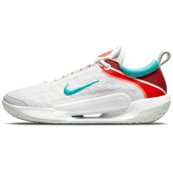Nike Court Zoom NXT Tennis Shoes Men Low-top White / Light Silver / Havana Red / Washed Duck Green