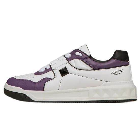 Valentino One Stud Low-Top White Purple Black