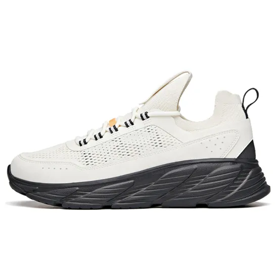 ANTA Running Shoes Men Low-Top Ivory White/Carbon Gray