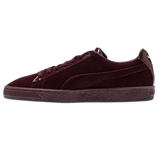 Mac X PUMA Suede Skateboarding Shoes Women's Low-top Burgundy