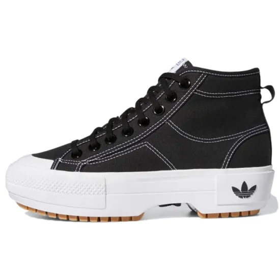 Adidas Originals Nizza Trek Skateboard Shoes Women's High-top Black/white