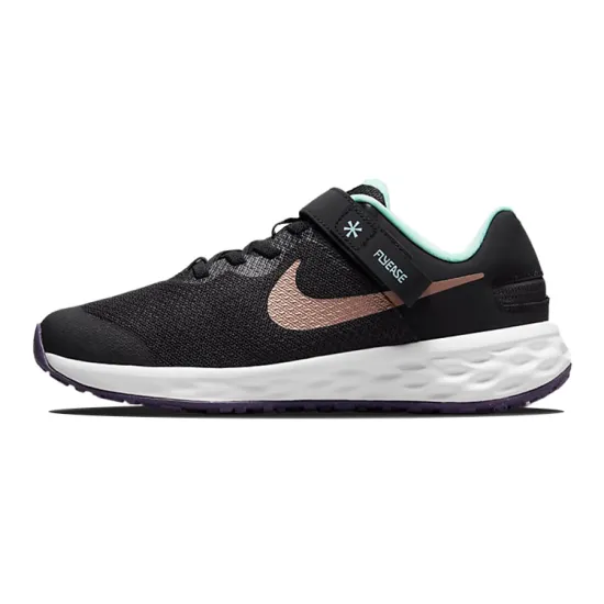 Nike Revolution 6 FlyEase GS 'Black Metallic Red Bronze'
