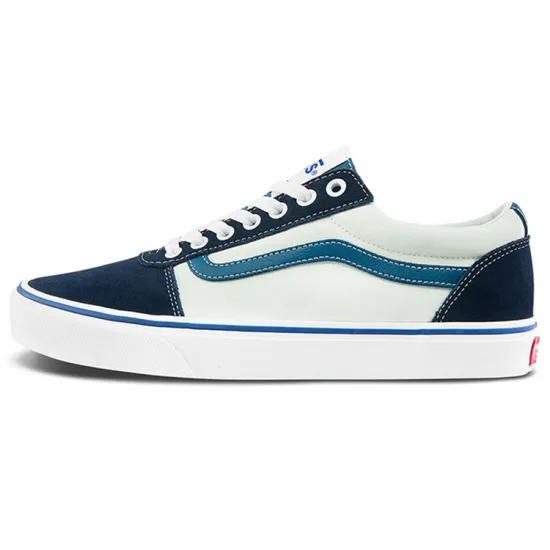 Vans Ward Skateboarding Shoes Unisex Low-top Blue And White Morandi Color