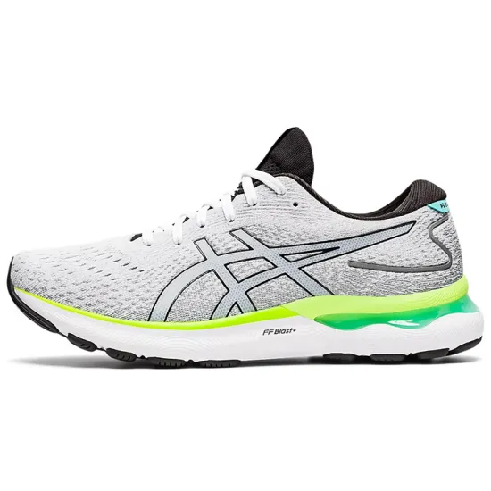 Asics Gel-Nimbus 24 White Black Lime Green