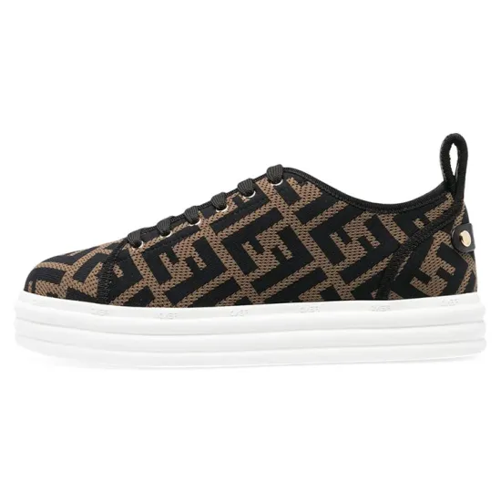 FENDI Tech Fabric Flatform Brown Women's