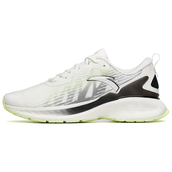 ANTA Tron 1.5 Running Shoes Men Low-Top Ivory White/Fluorescent Sprout Green/Black